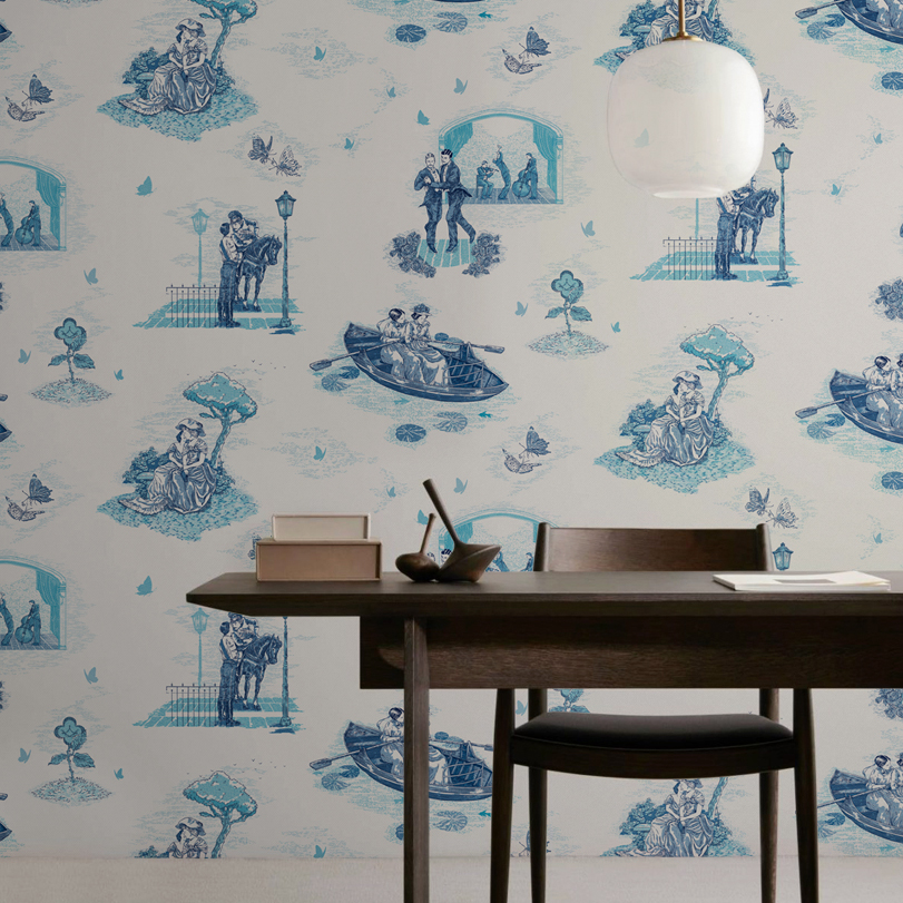 Red Toile De Jouy Wallpaper  Inspiration For The Home